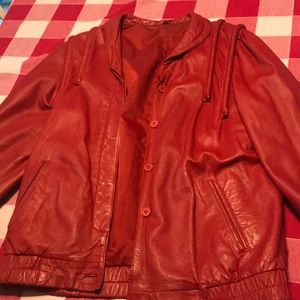 Red vintage leather jacket